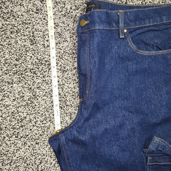 Ann Taylor Cargo Wide Leg Trouser High Rise Jeans,Darkwash Stretch Women Sz 16 - Picture 8 of 8